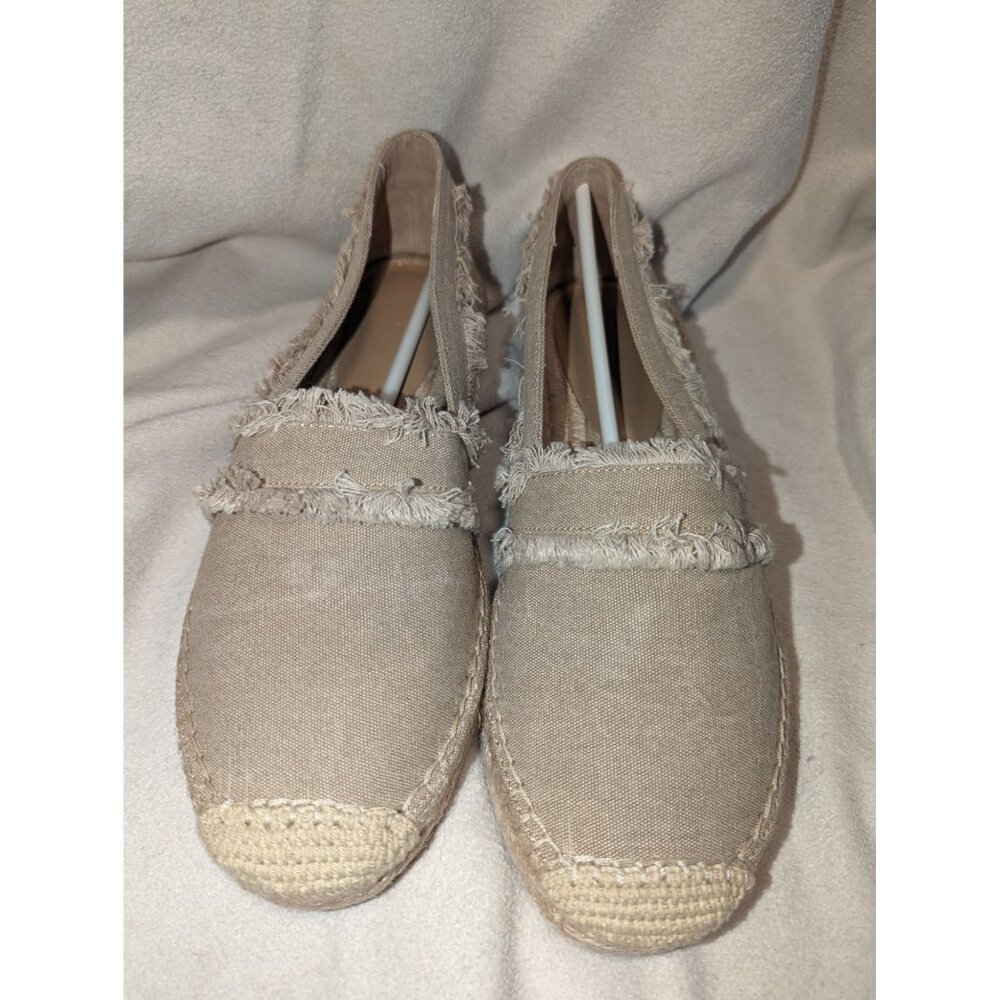 Joie Shoes Vivienne Espadrille Flats size Tan Frayed slip on sz 38